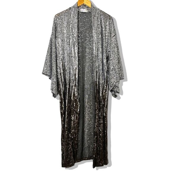 Free People Party On Sequin Kimono Jacket Duster - Picture 6 of 7